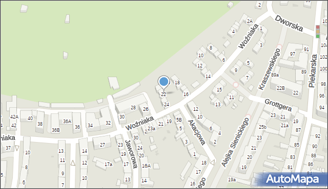 Bytom, Woźniaka Piotra, 22, mapa Bytomia