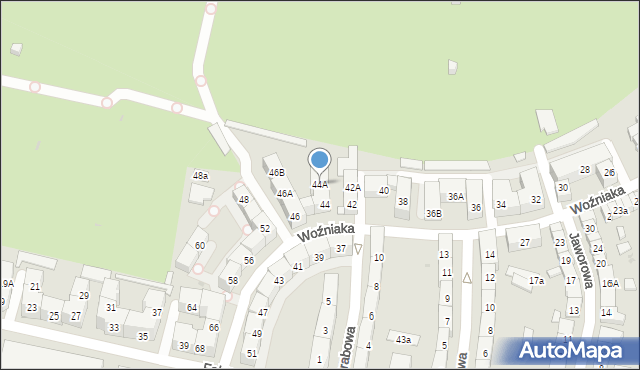 Bytom, Woźniaka Piotra, 44A, mapa Bytomia