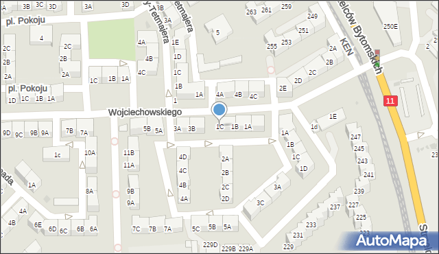 Bytom, Wojciechowskiego Stanisława, 1C, mapa Bytomia
