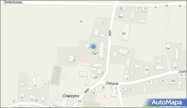 Charzyno, Wojska Polskiego, 17a, mapa Charzyno