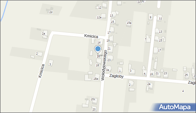 Chełm Śląski, Wołodyjowskiego Michała, 16, mapa Chełm Śląski