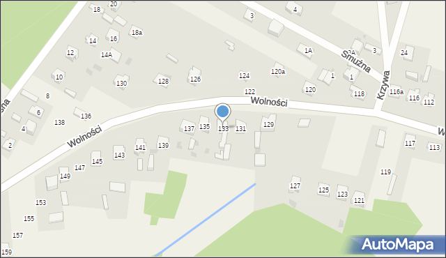 Choroń, Wolności, 133, mapa Choroń