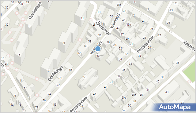 Chorzów, Wolności, 51, mapa Chorzów