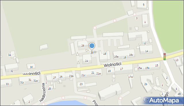 Choszczno, Wolności, 20, mapa Choszczno