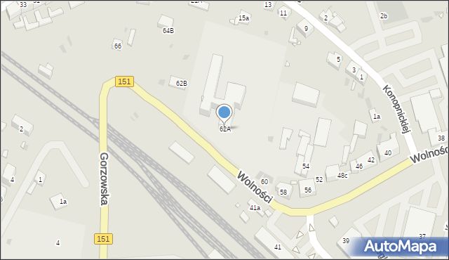 Choszczno, Wolności, 62A, mapa Choszczno