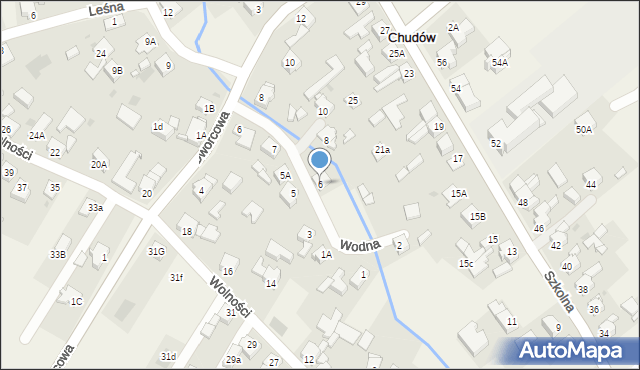 Chudów, Wodna, 6, mapa Chudów