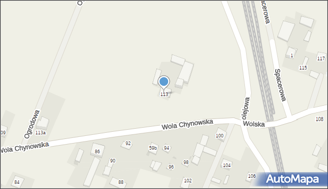 Chynów, Wolska, 113, mapa Chynów