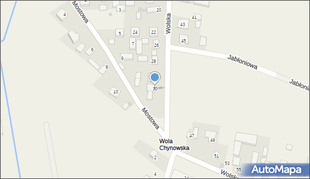 Chynów, Wolska, 30, mapa Chynów