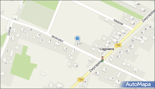 Ciągowice, Wolności, 2, mapa Ciągowice