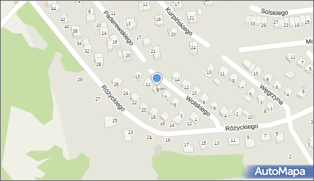 Ciechanów, Wolskiego Włodzimierza, 9, mapa Ciechanów