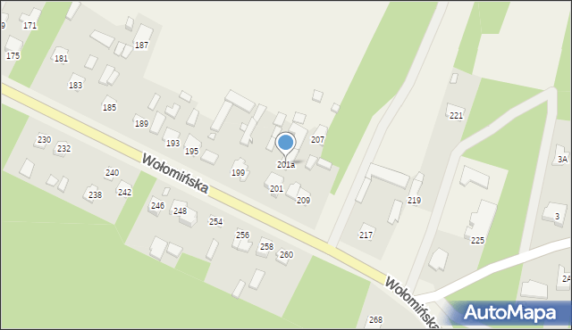 Ciemne, Wołomińska, 201a, mapa Ciemne