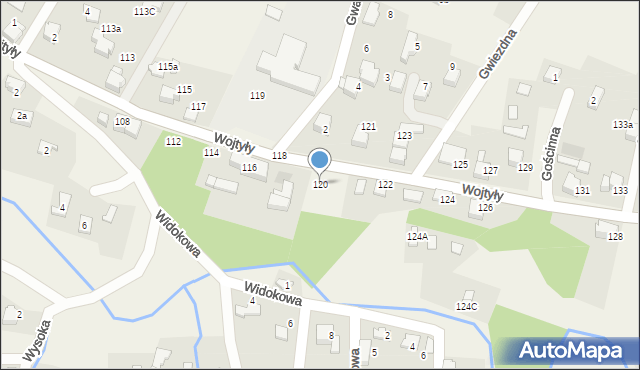 Czaniec, Wojtyły Karola, kard., 120, mapa Czaniec