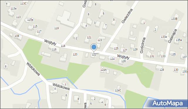 Czaniec, Wojtyły Karola, kard., 122, mapa Czaniec