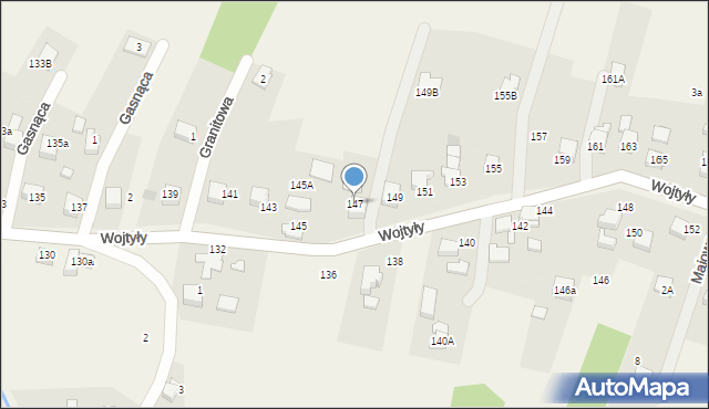 Czaniec, Wojtyły Karola, kard., 147, mapa Czaniec