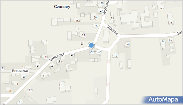 Czastary, Wolności, 21, mapa Czastary