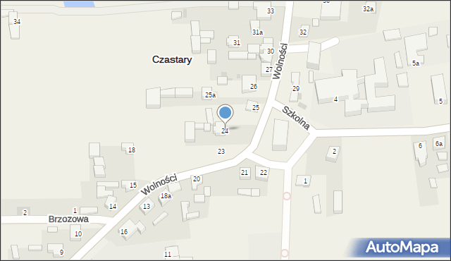 Czastary, Wolności, 24, mapa Czastary