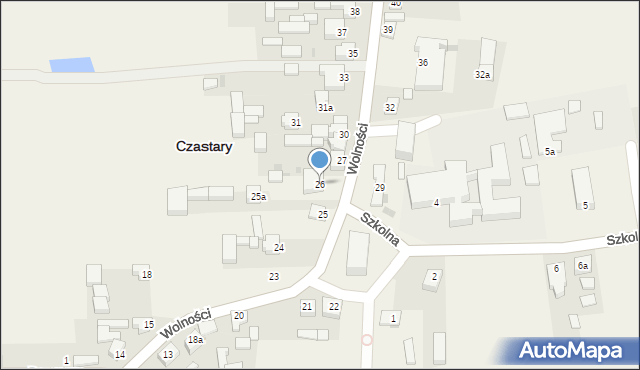 Czastary, Wolności, 26, mapa Czastary