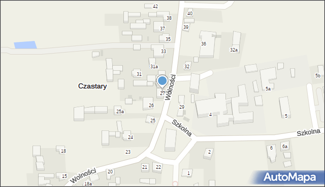 Czastary, Wolności, 27, mapa Czastary