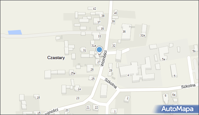 Czastary, Wolności, 28, mapa Czastary