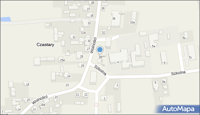 Czastary, Wolności, 29, mapa Czastary