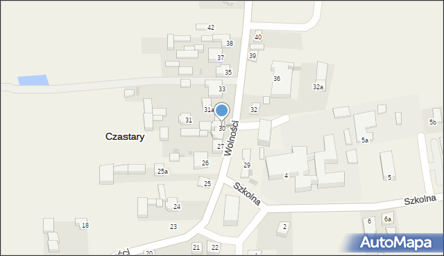 Czastary, Wolności, 30, mapa Czastary