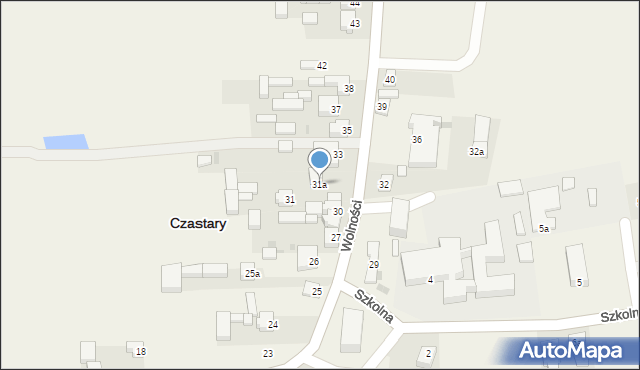 Czastary, Wolności, 31a, mapa Czastary