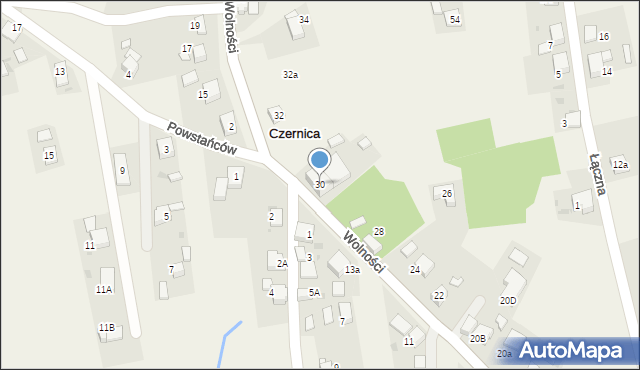 Czernica, Wolności, 30, mapa Czernica