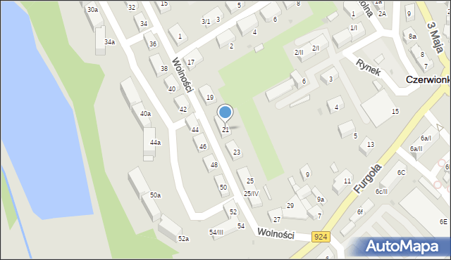 Czerwionka-Leszczyny, Wolności, 21, mapa Czerwionka-Leszczyny