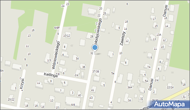 Częstochowa, Wołodyjowskiego Michała, 33/35, mapa Częstochowy