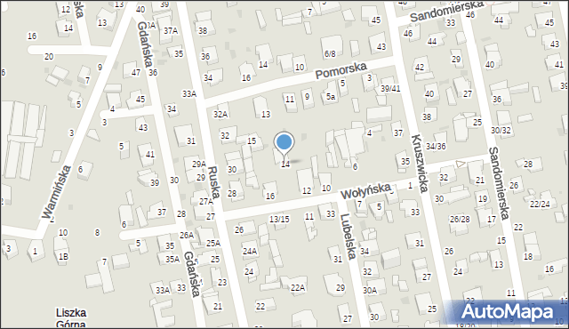 Częstochowa, Wołyńska, 14, mapa Częstochowy