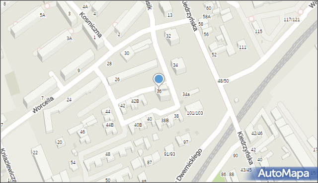 Częstochowa, Worcella Stanisława, 36, mapa Częstochowy