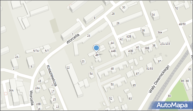 Częstochowa, Worcella Stanisława, 46, mapa Częstochowy