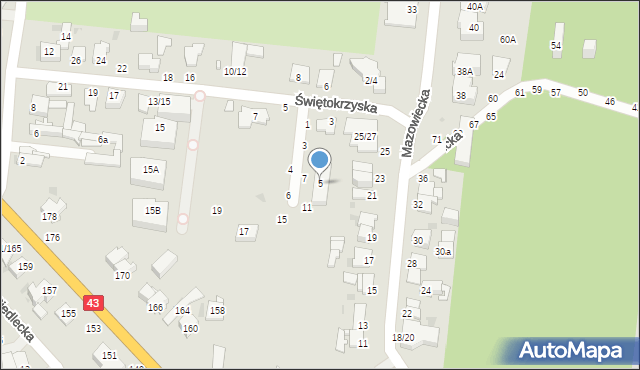 Częstochowa, Wodzisławska, 5, mapa Częstochowy