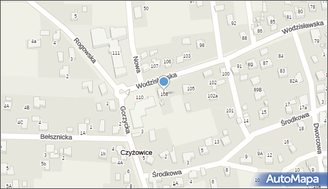 Czyżowice, Wodzisławska, 108, mapa Czyżowice