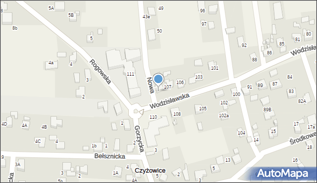 Czyżowice, Wodzisławska, 109, mapa Czyżowice