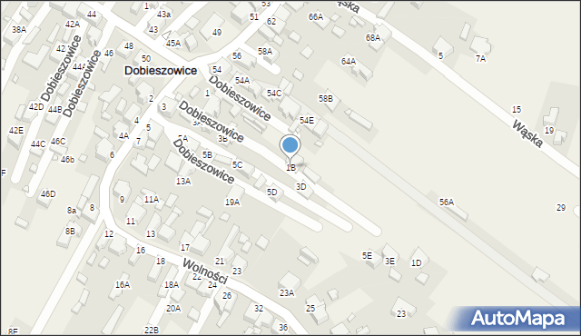 Dobieszowice, Wolności, 1B, mapa Dobieszowice