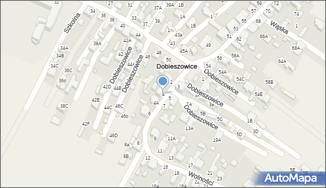 Dobieszowice, Wolności, 4, mapa Dobieszowice