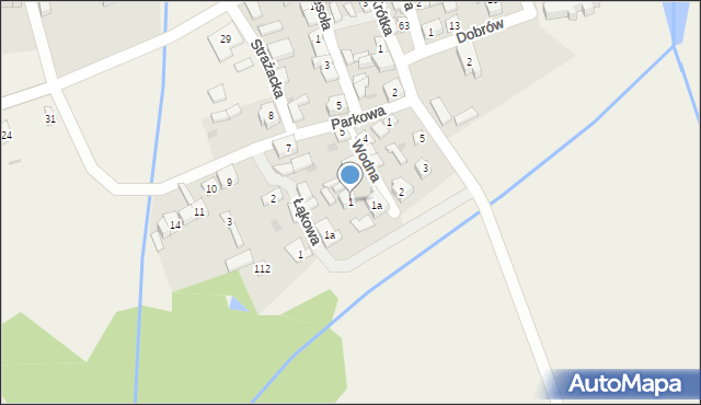 Dobrów, Wodna, 1, mapa Dobrów