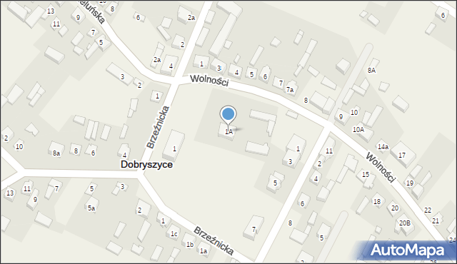 Dobryszyce, Wolności, 1A, mapa Dobryszyce