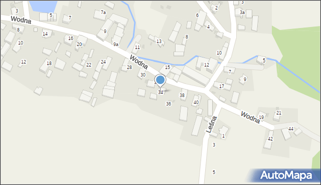 Dziergowice, Wodna, 34, mapa Dziergowice