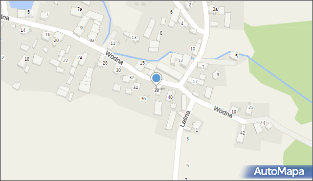 Dziergowice, Wodna, 38, mapa Dziergowice