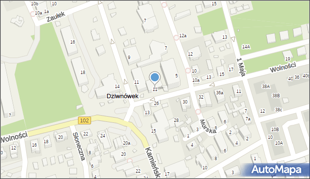 Dziwnówek, Wolności, 11, mapa Dziwnówek