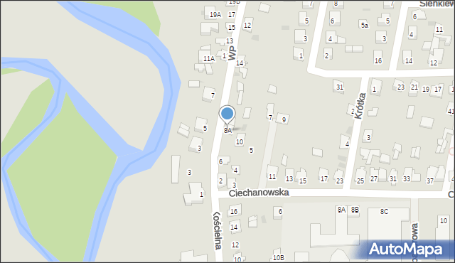 Glinojeck, Wojska Polskiego, 8A, mapa Glinojeck