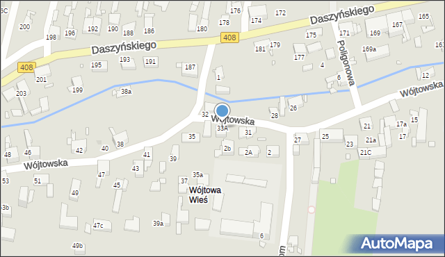 Gliwice, Wójtowska, 33A, mapa Gliwic