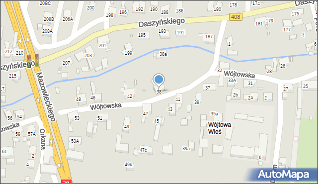 Gliwice, Wójtowska, 38, mapa Gliwic