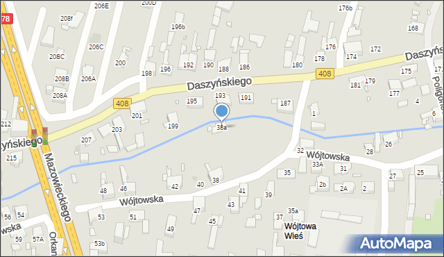 Gliwice, Wójtowska, 38a, mapa Gliwic