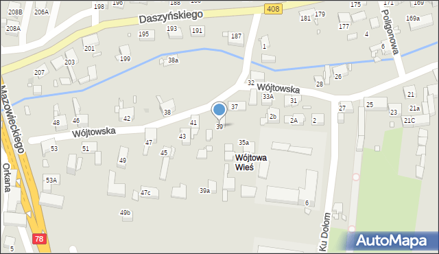 Gliwice, Wójtowska, 39, mapa Gliwic