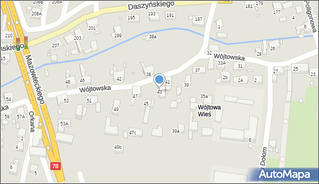 Gliwice, Wójtowska, 43, mapa Gliwic