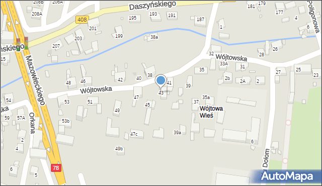 Gliwice, Wójtowska, 43, mapa Gliwic