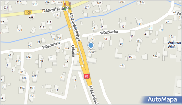 Gliwice, Wójtowska, 53A, mapa Gliwic